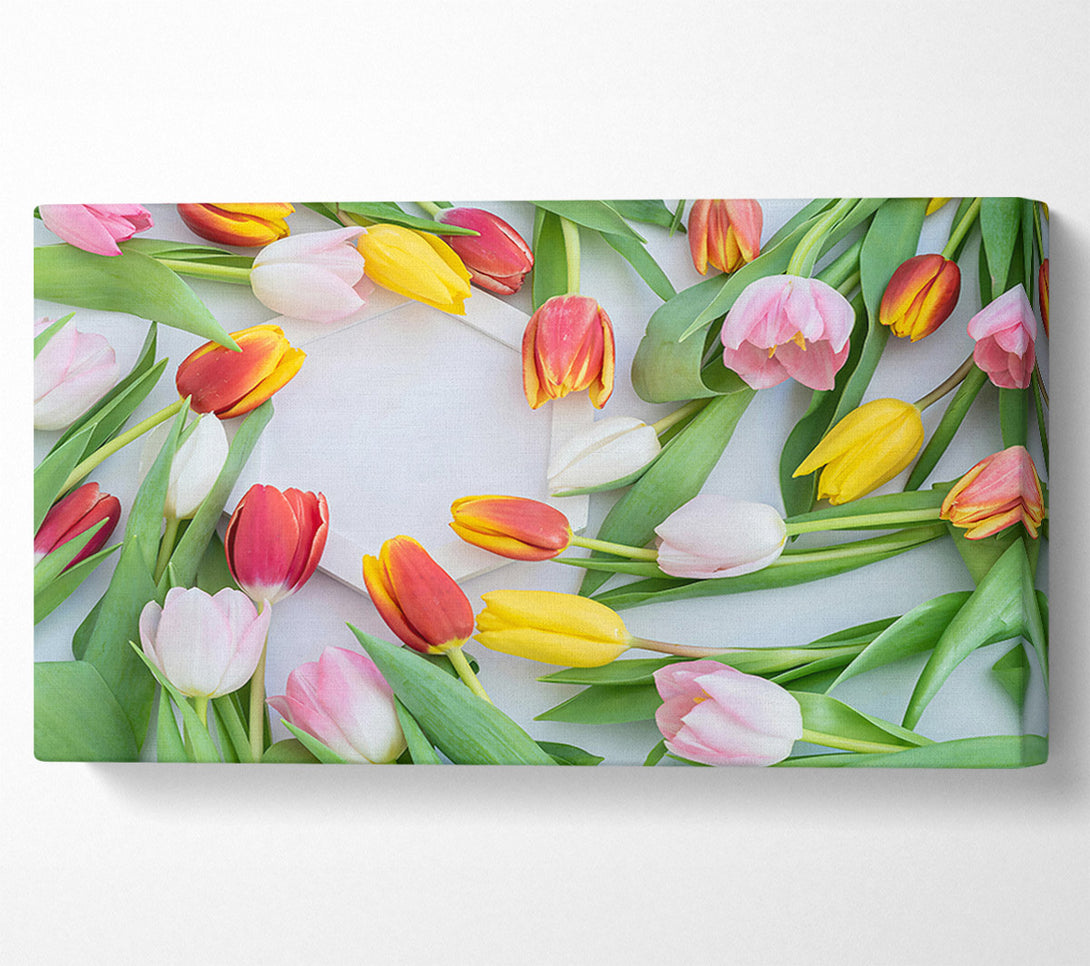  A Canvas Print of Pink Tulips Bloom Canvas Print