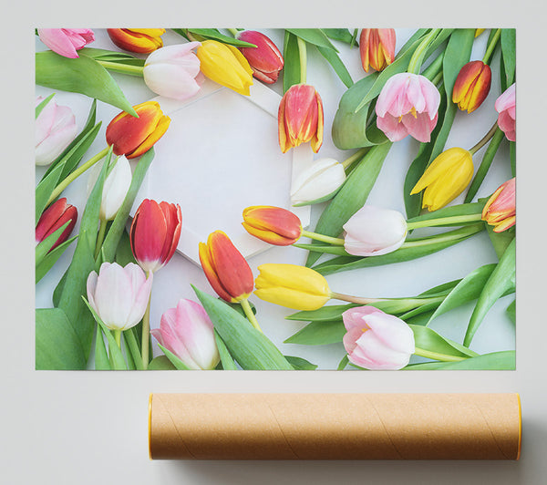 Pink Tulips Bloom Print