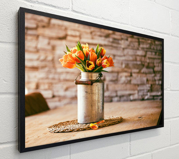 Orange Tulips In Tin