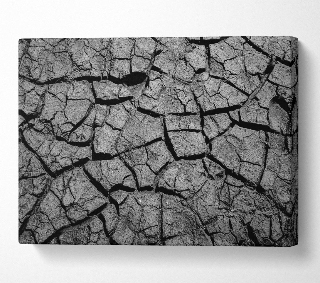  A Canvas Print of Black Cracked Earth Canvas Wall Art