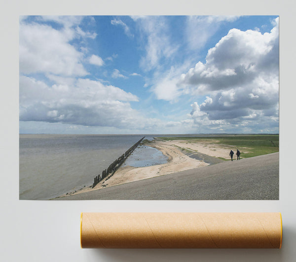 Grey Sky Coastal Walk Giclee Print