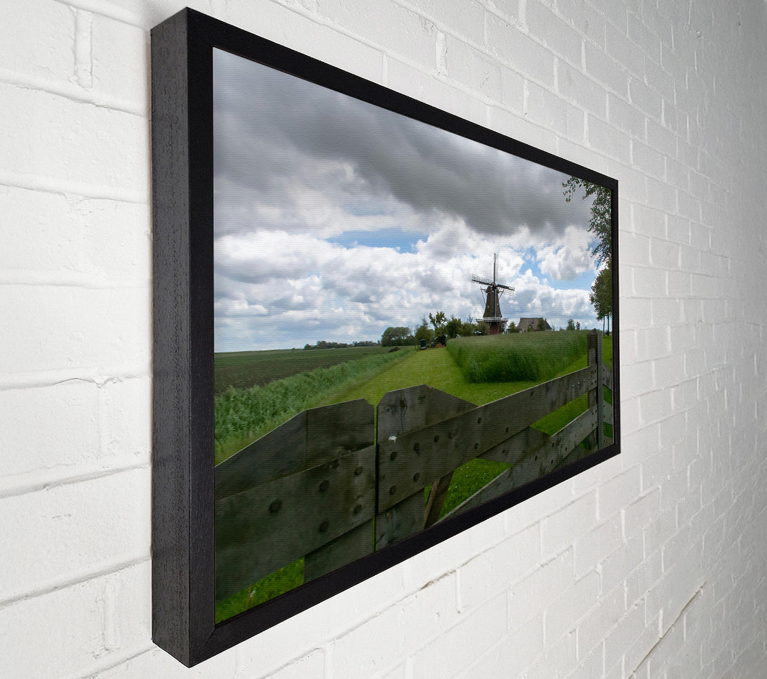  A Canvas Print of Green Gate To Windmill Canvas Art