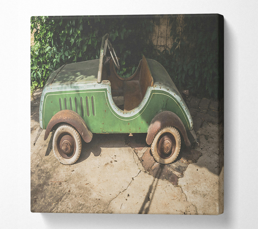  A Canvas Print of Green Pedal Car Dreams Canvas Wall Art