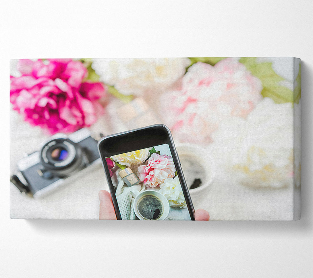  A Canvas Print of Pink Floral Still Life Canvas Wall Art