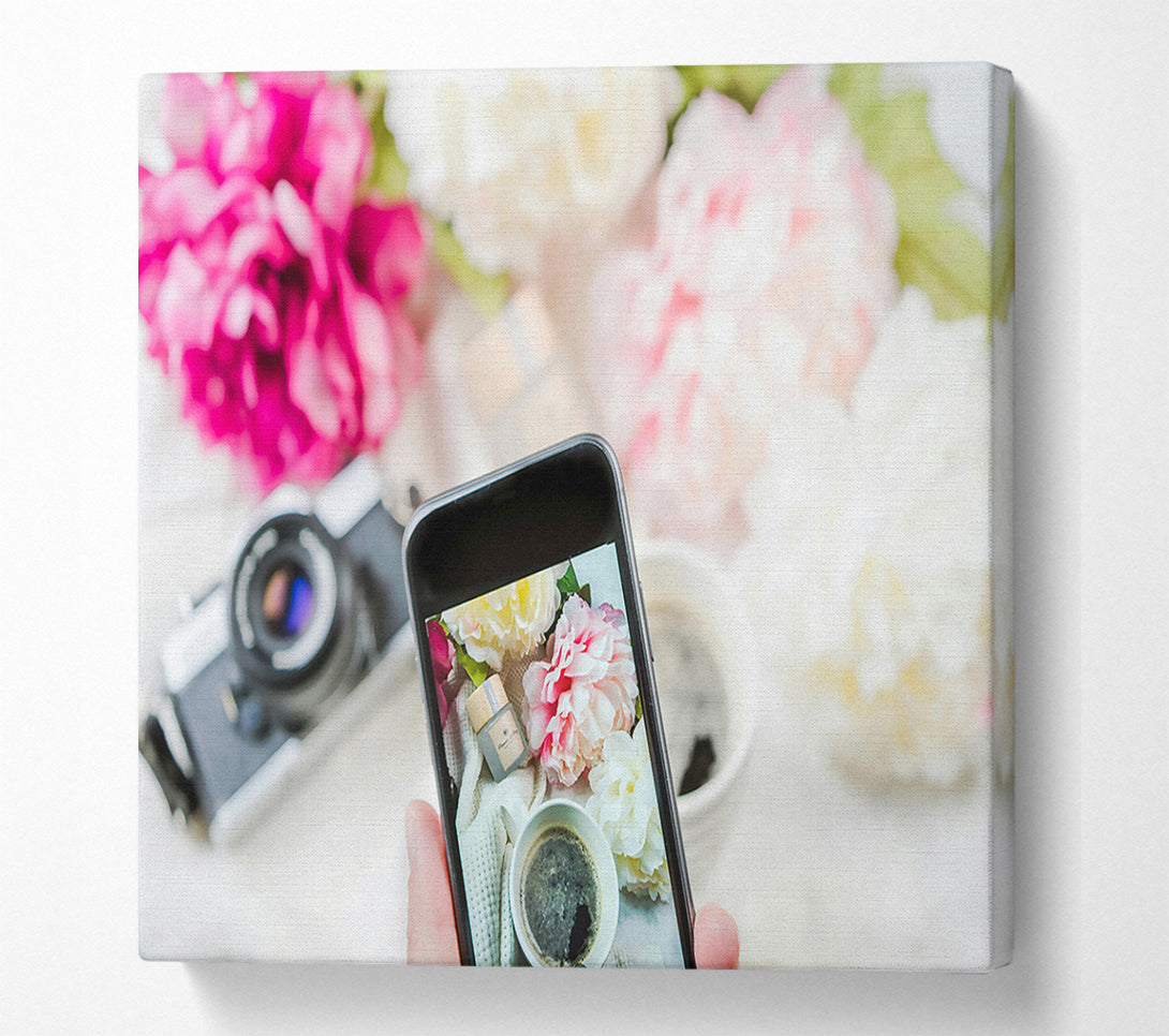  A Canvas Print of Pink Floral Still Life Canvas Wall Art