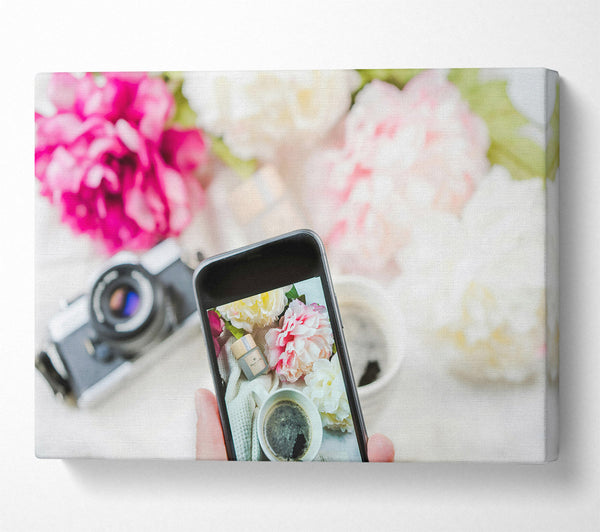  A Canvas Print of Pink Floral Still Life Canvas Wall Art