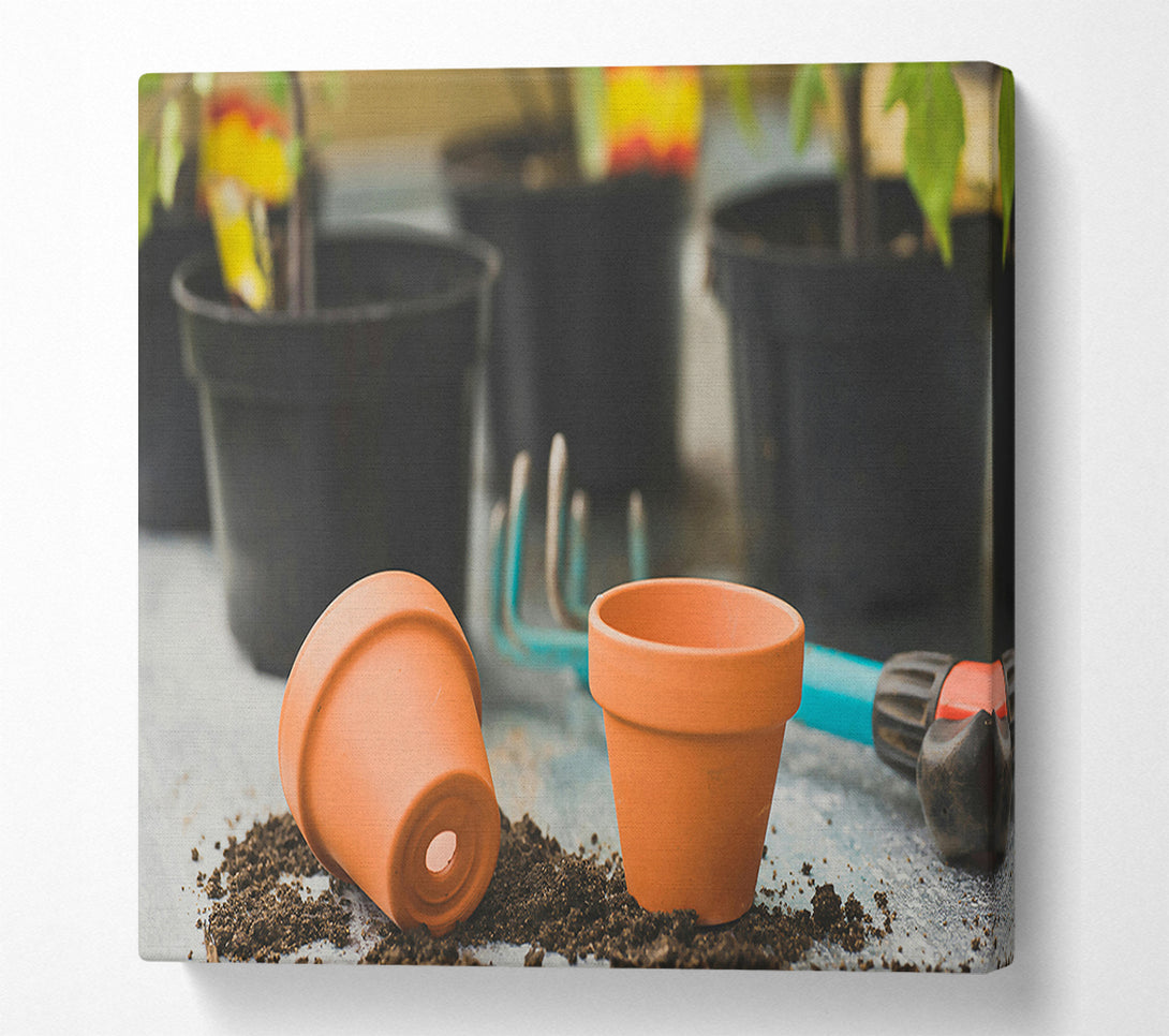  A Canvas Print of Orange Clay Pots Canvas Wall Art