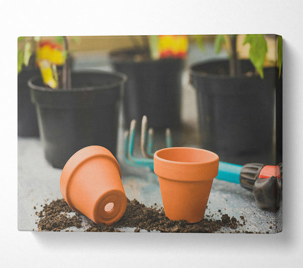  A Canvas Print of Orange Clay Pots Canvas Wall Art