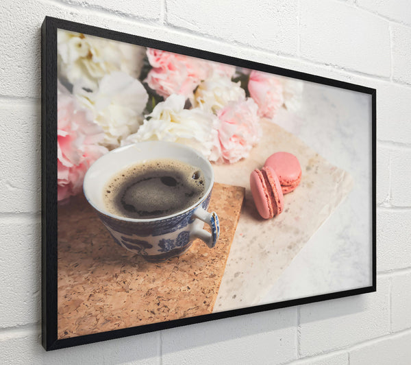 Pink Macarons & Coffee