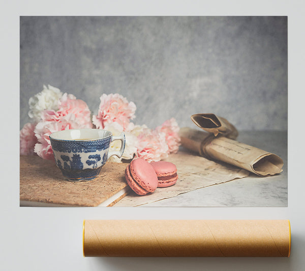 Pink Tea And Macarons Giclee Print