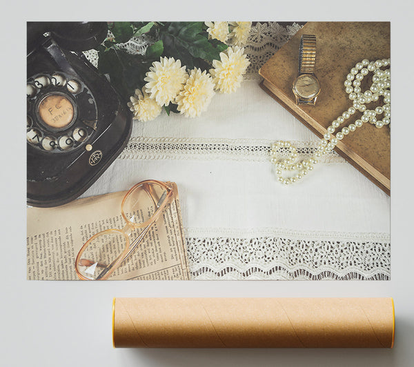 Creamy Vintage Still Life Print