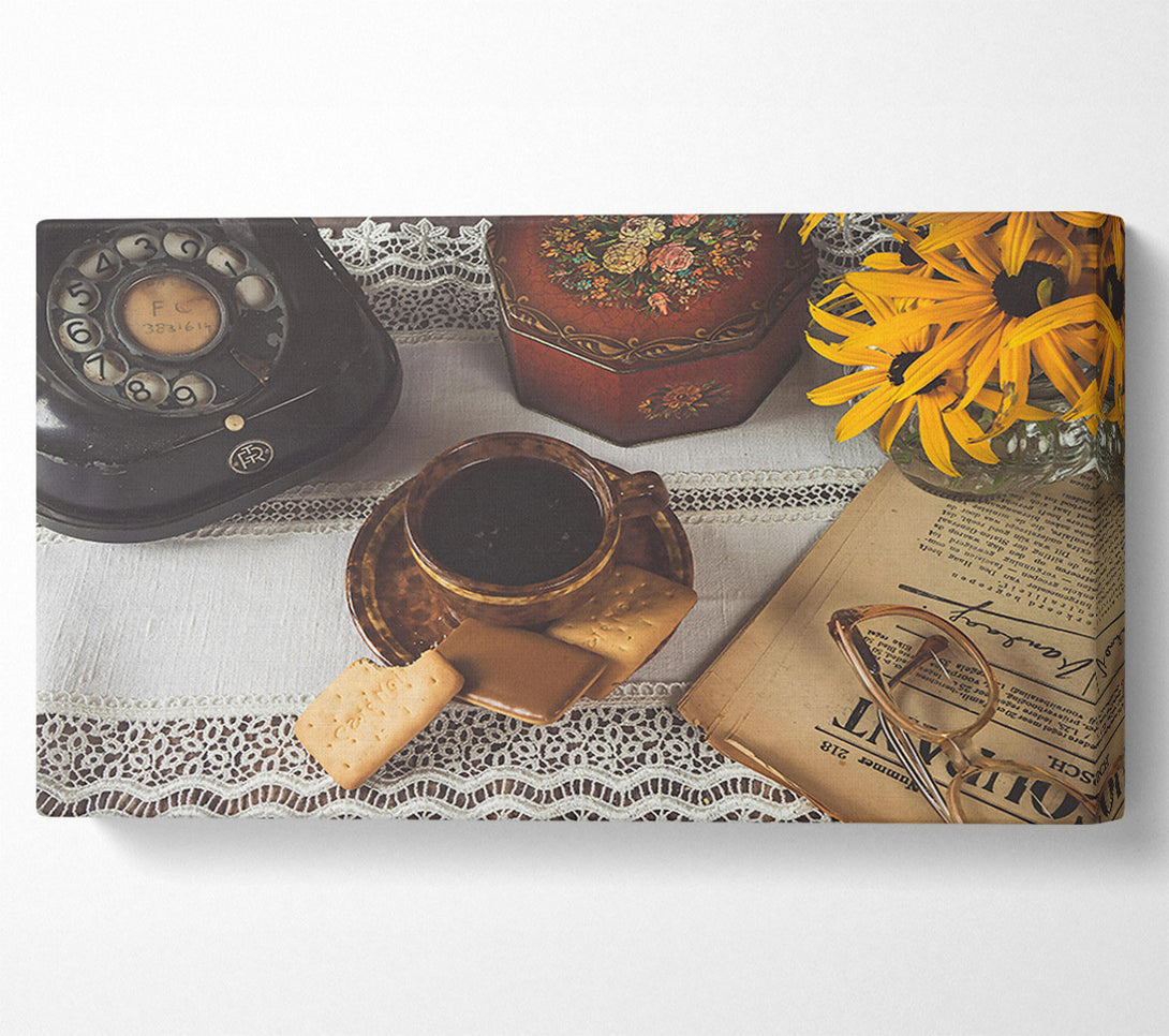  A Canvas Print of Brown Lace And Coffee Canvas Art