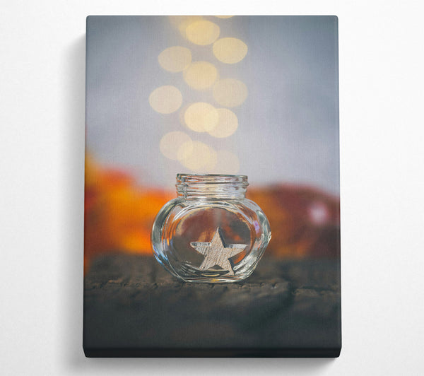  A Canvas Print of Golden Star Jar Canvas Print
