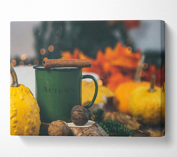  A Canvas Print of Green Autumn Mug Canvas Print