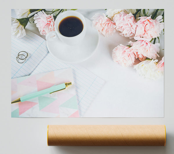 Blush And Mint Morning Poster