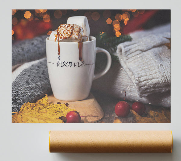 Warm Brown Cocoa Print