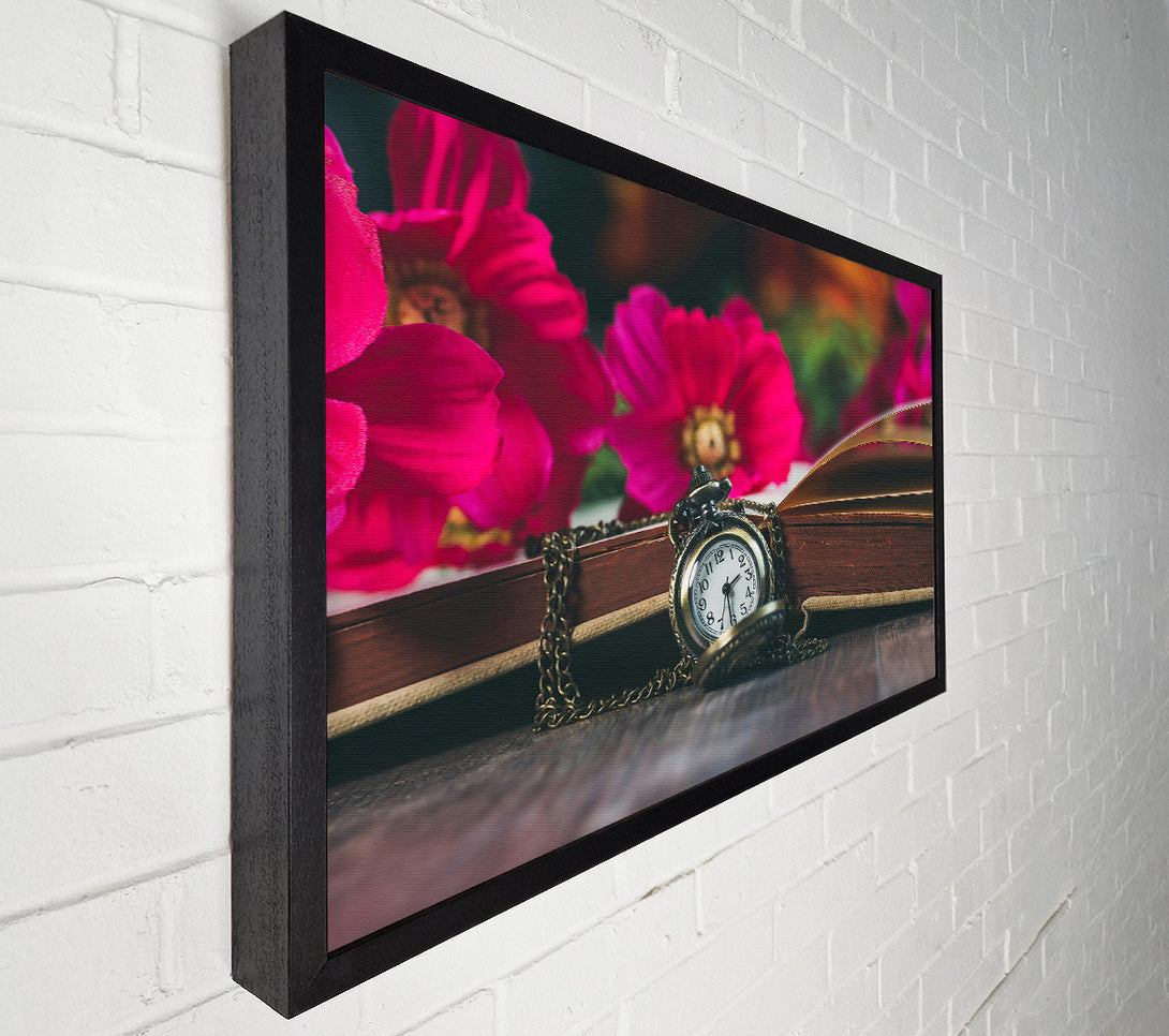  A Canvas Print of Pink Pocket Watch Time Canvas Art