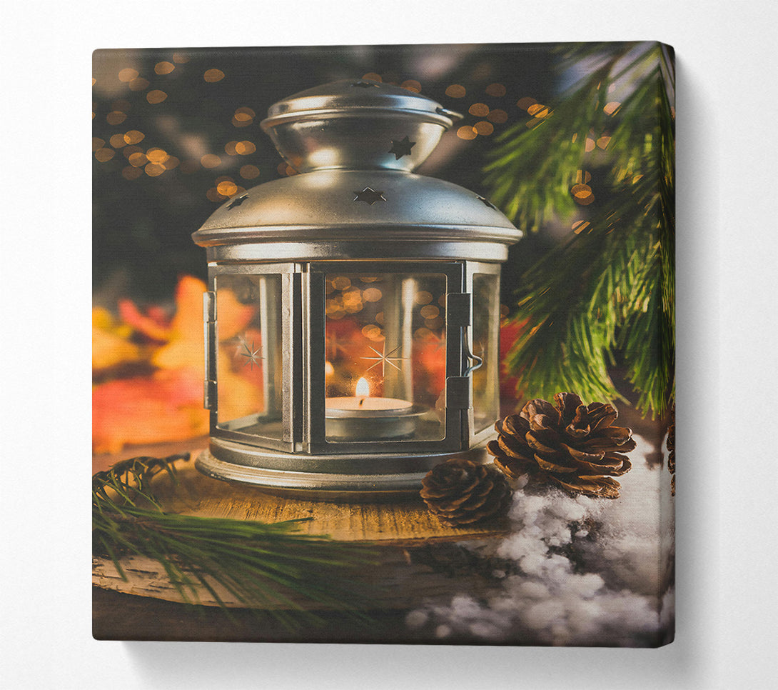  A Canvas Print of Silver Lantern'S Light Canvas Wall Art