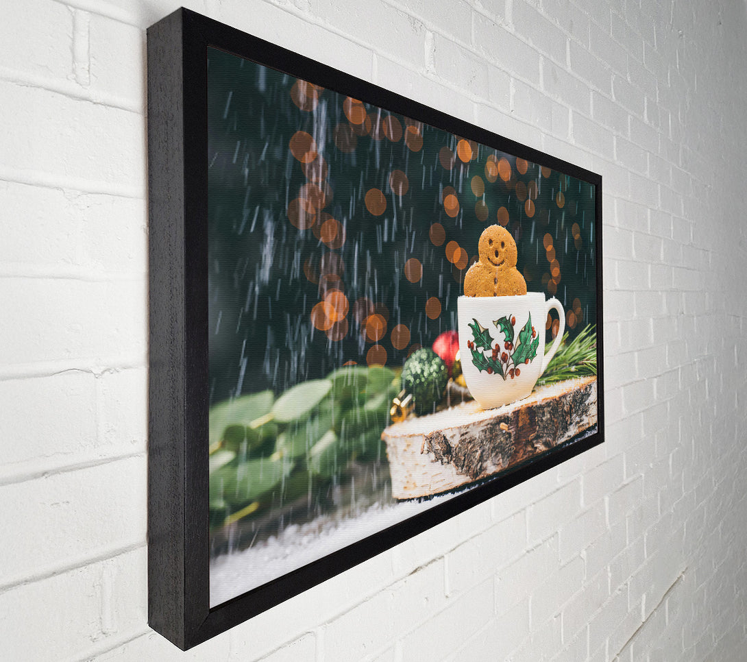  A Canvas Print of Gingerbread In The Snow Canvas Print