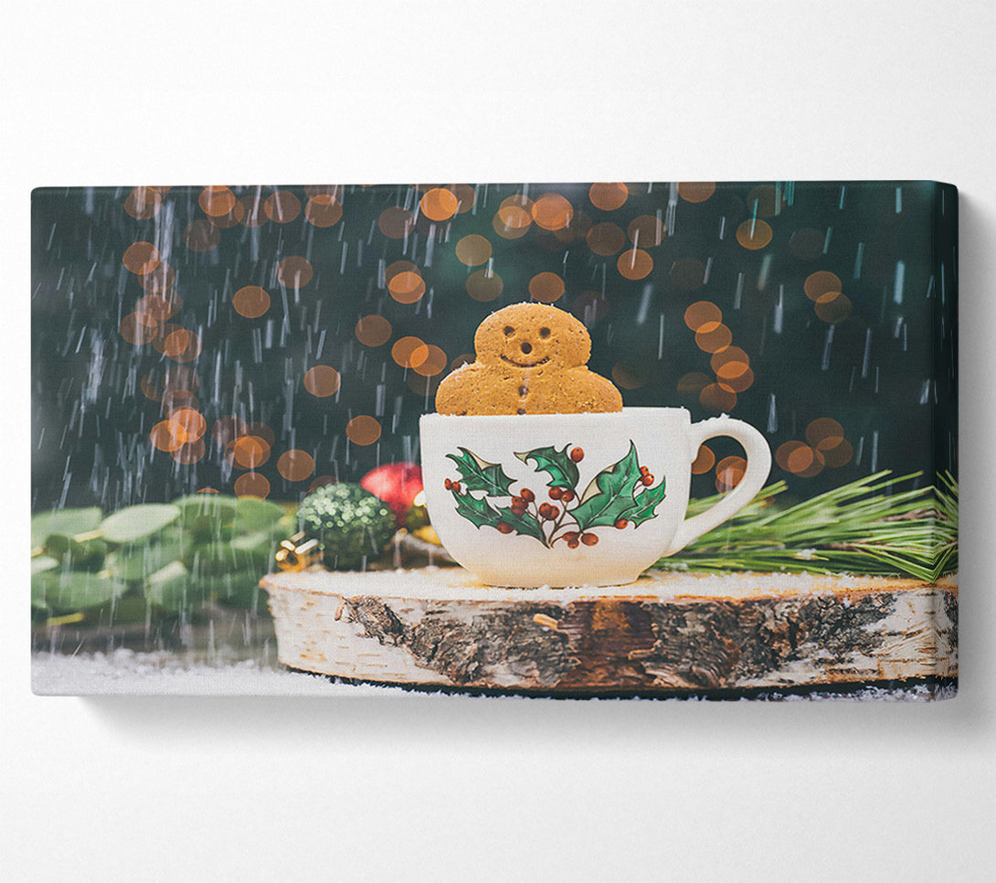  A Canvas Print of Gingerbread In The Snow Canvas Print