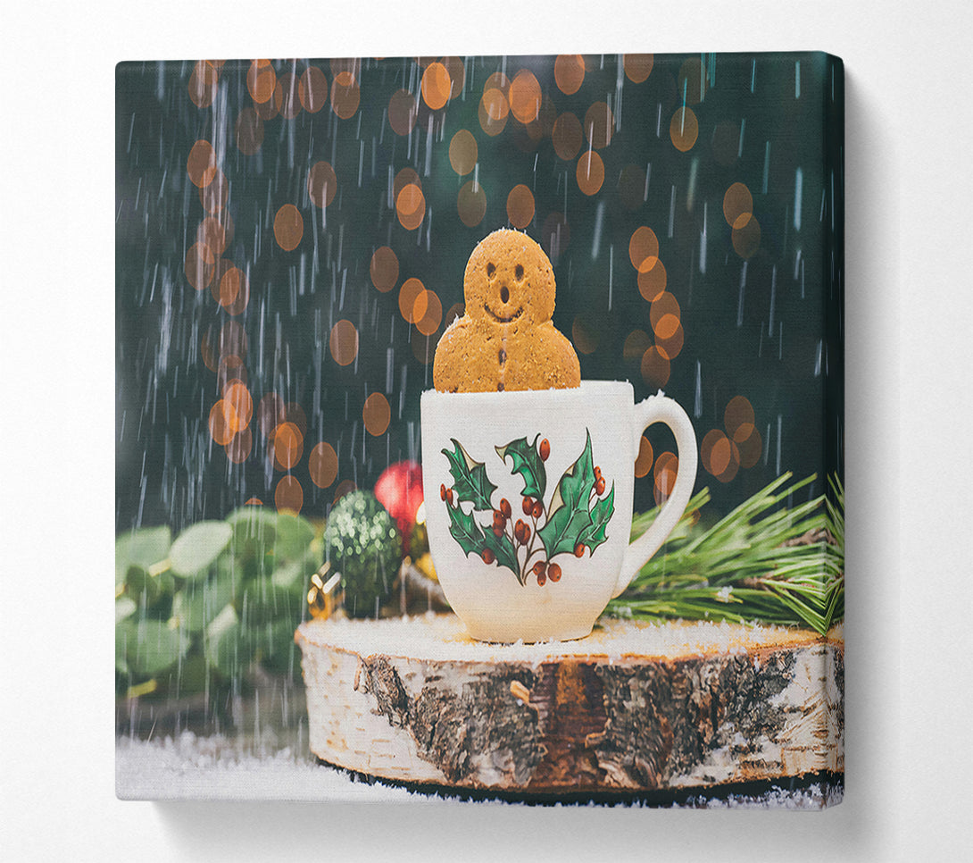  A Canvas Print of Gingerbread In The Snow Canvas Print