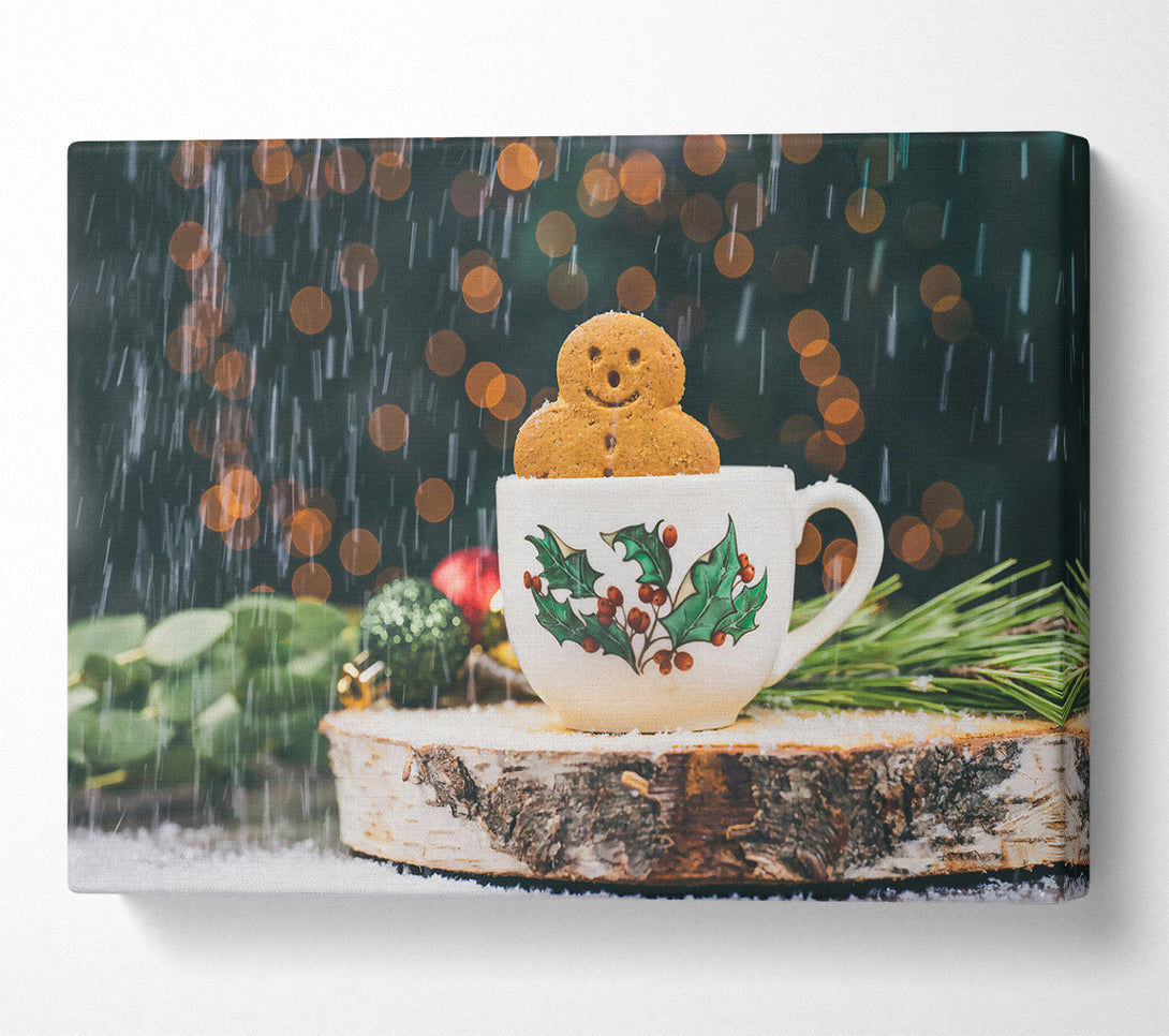  A Canvas Print of Gingerbread In The Snow Canvas Print