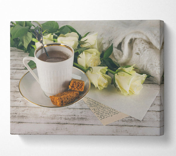  A Canvas Print of Creamy White Roses Canvas Art