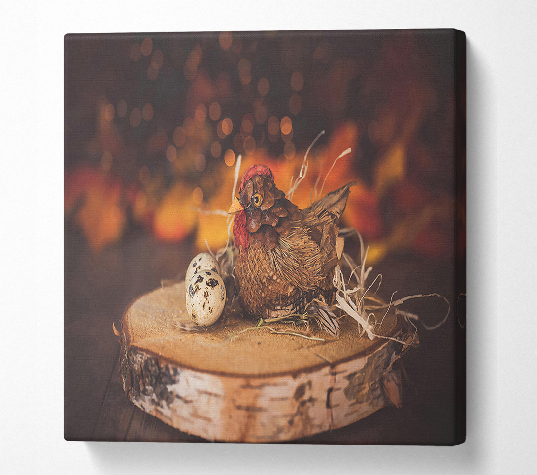  A Canvas Print of Warm Hen And Nest Canvas Wall Art
