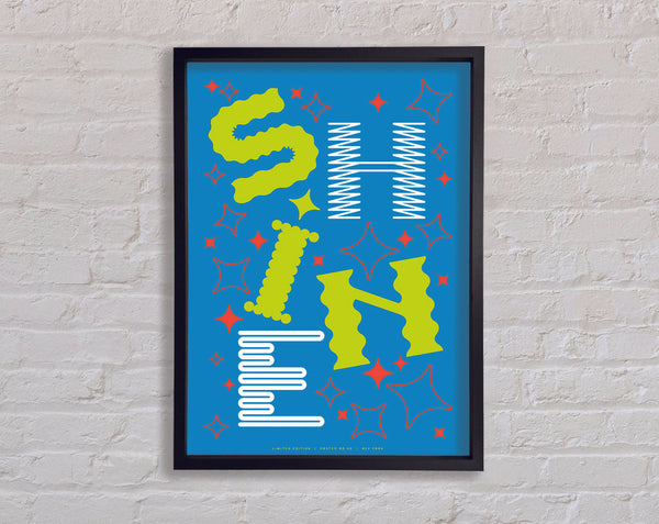 Shine Blue Framed Print