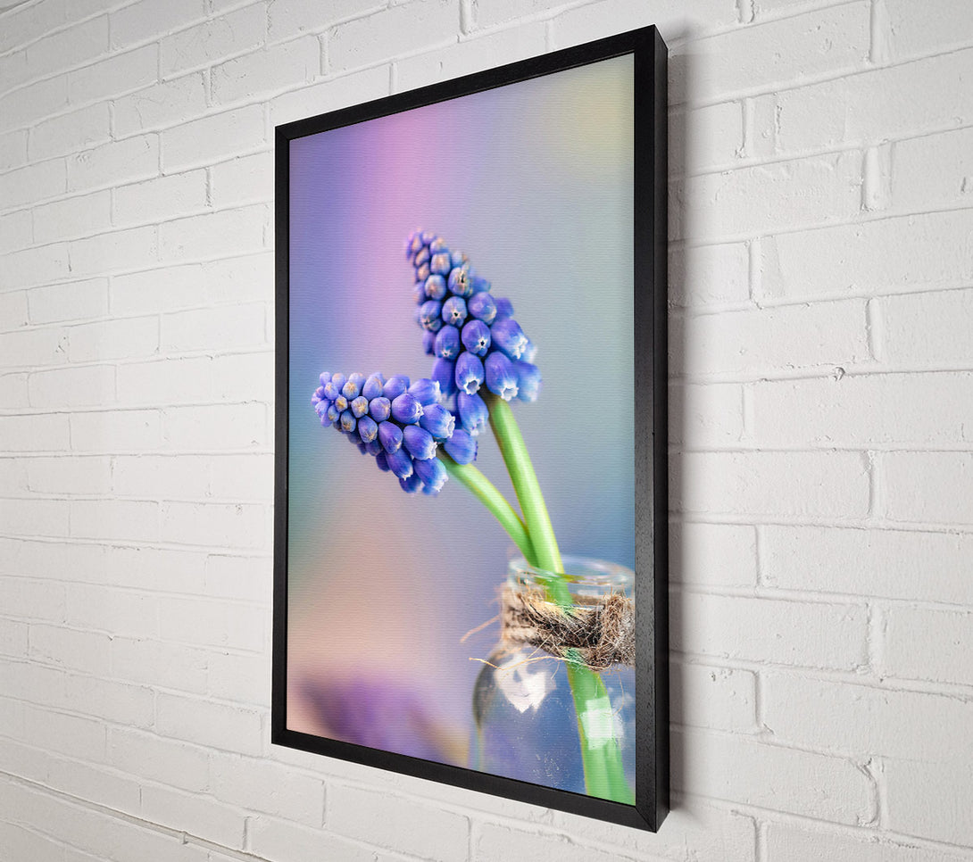  A Canvas Print of Blue Blooms In Glass Canvas Print