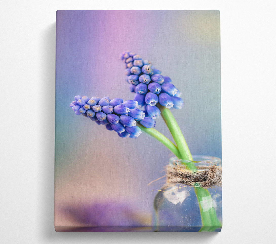  A Canvas Print of Blue Blooms In Glass Canvas Print