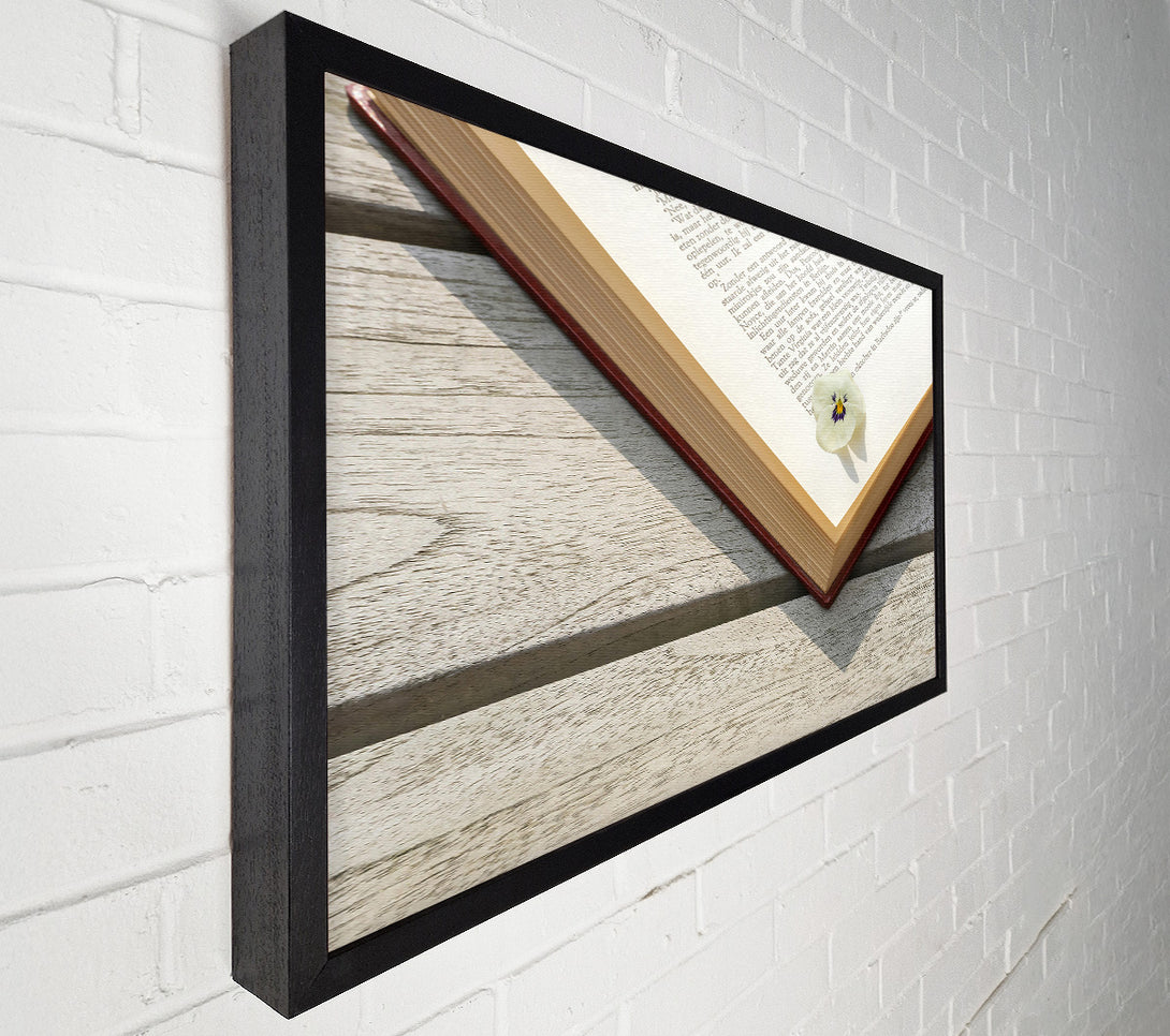 A Canvas Print of White Flower And Book Canvas Wall Art