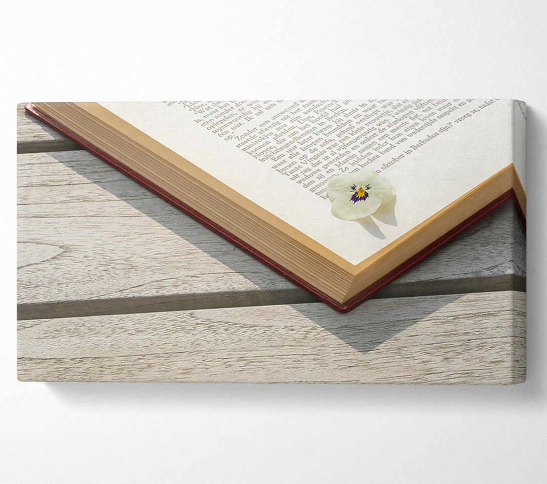  A Canvas Print of White Flower And Book Canvas Wall Art