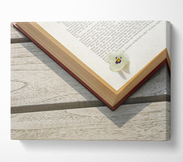  A Canvas Print of White Flower And Book Canvas Wall Art