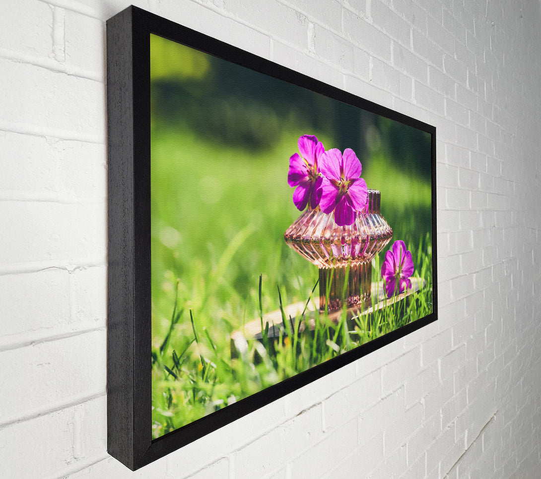  A Canvas Print of Pink Bloom In Glass Canvas Wall Art