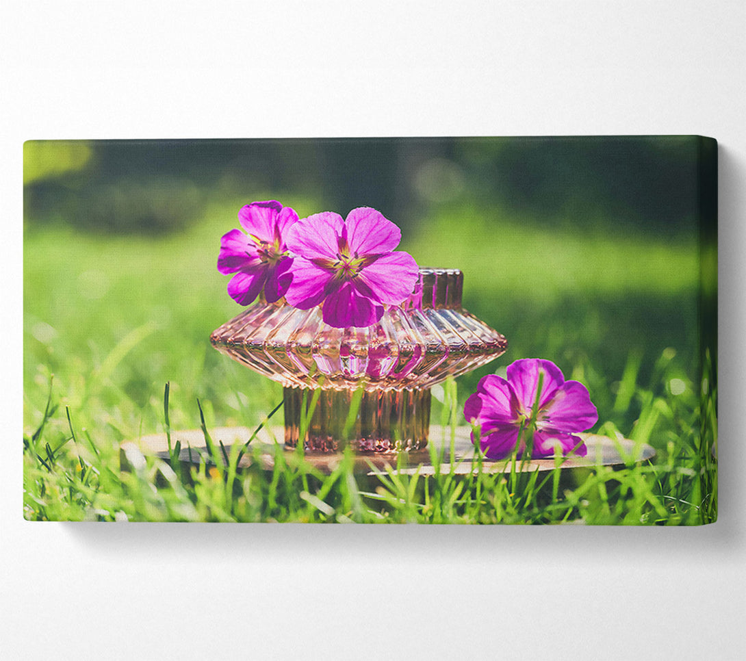  A Canvas Print of Pink Bloom In Glass Canvas Wall Art