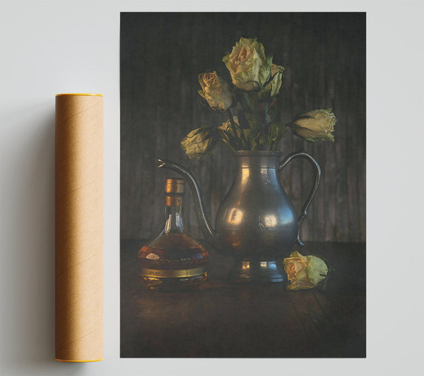 Silver And Yellow Still Life Poster