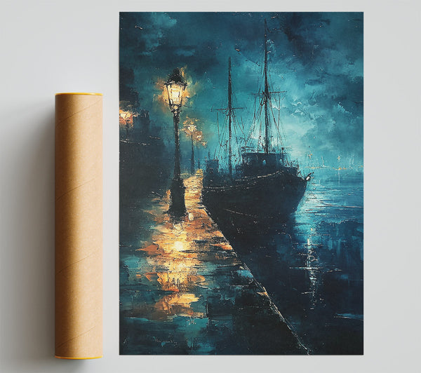 Ship Street Light Painting Print