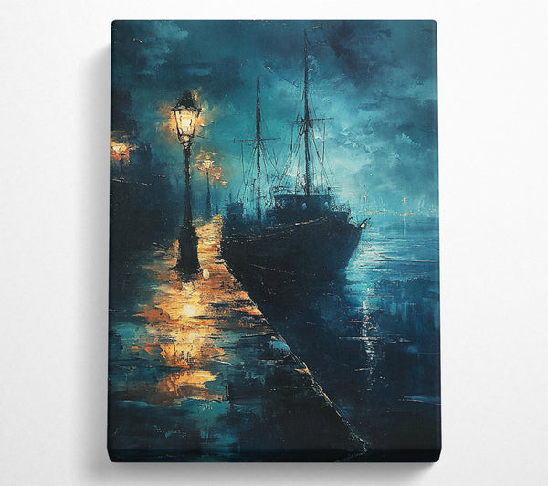  A Canvas Print of Ship Street Light Painting Canvas Wall Art