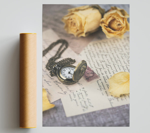 Creased Ivory Timepiece Print