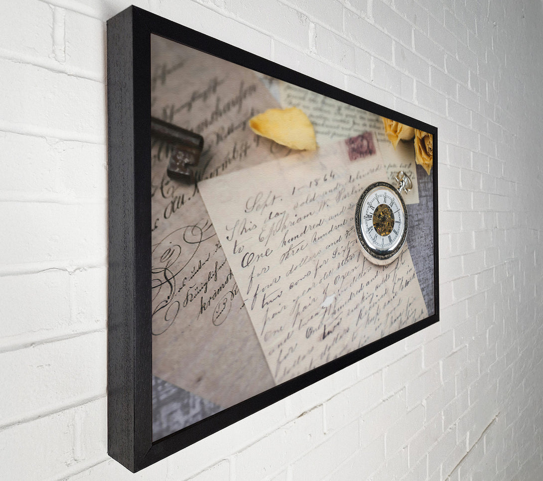  A Canvas Print of Silver Time And Letters Canvas Print