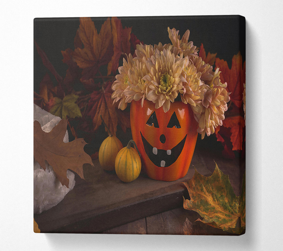  A Canvas Print of Orange Pumpkin Smile Canvas Print