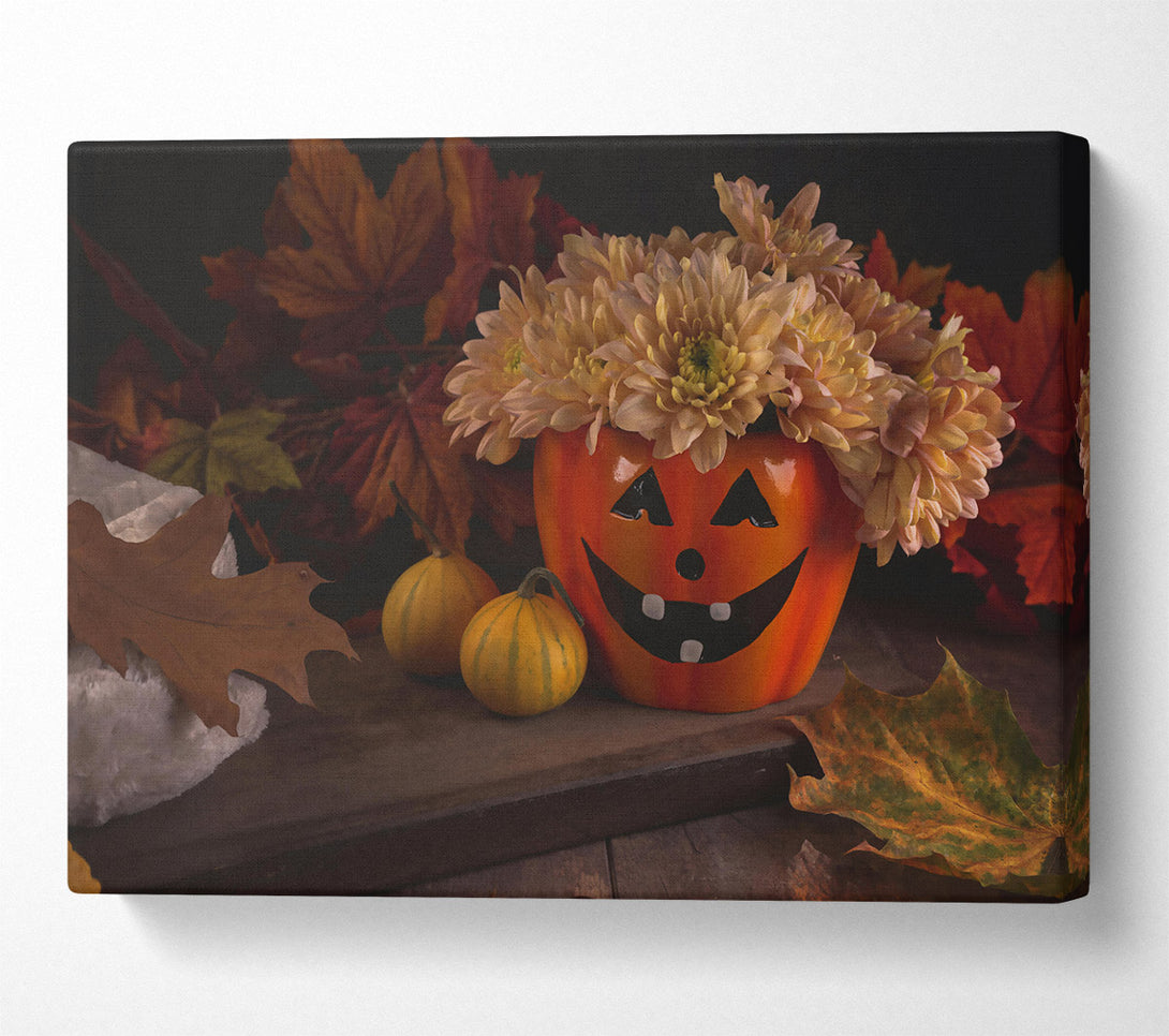  A Canvas Print of Orange Pumpkin Smile Canvas Print