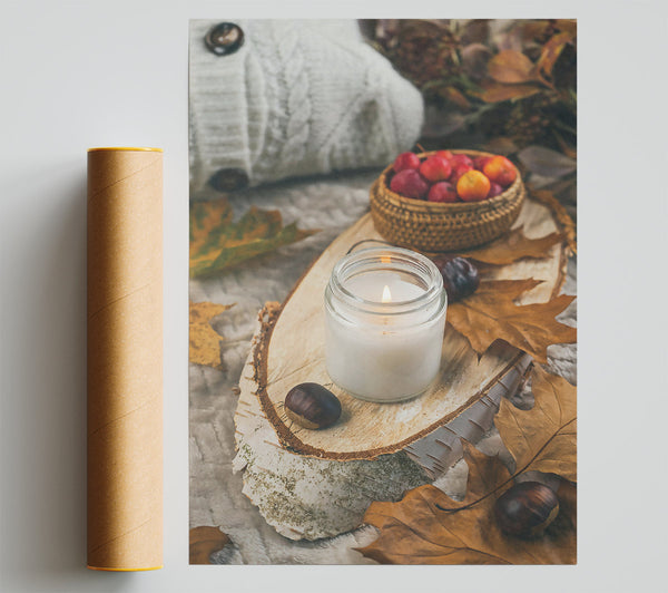 Golden Autumn Candlelight Poster