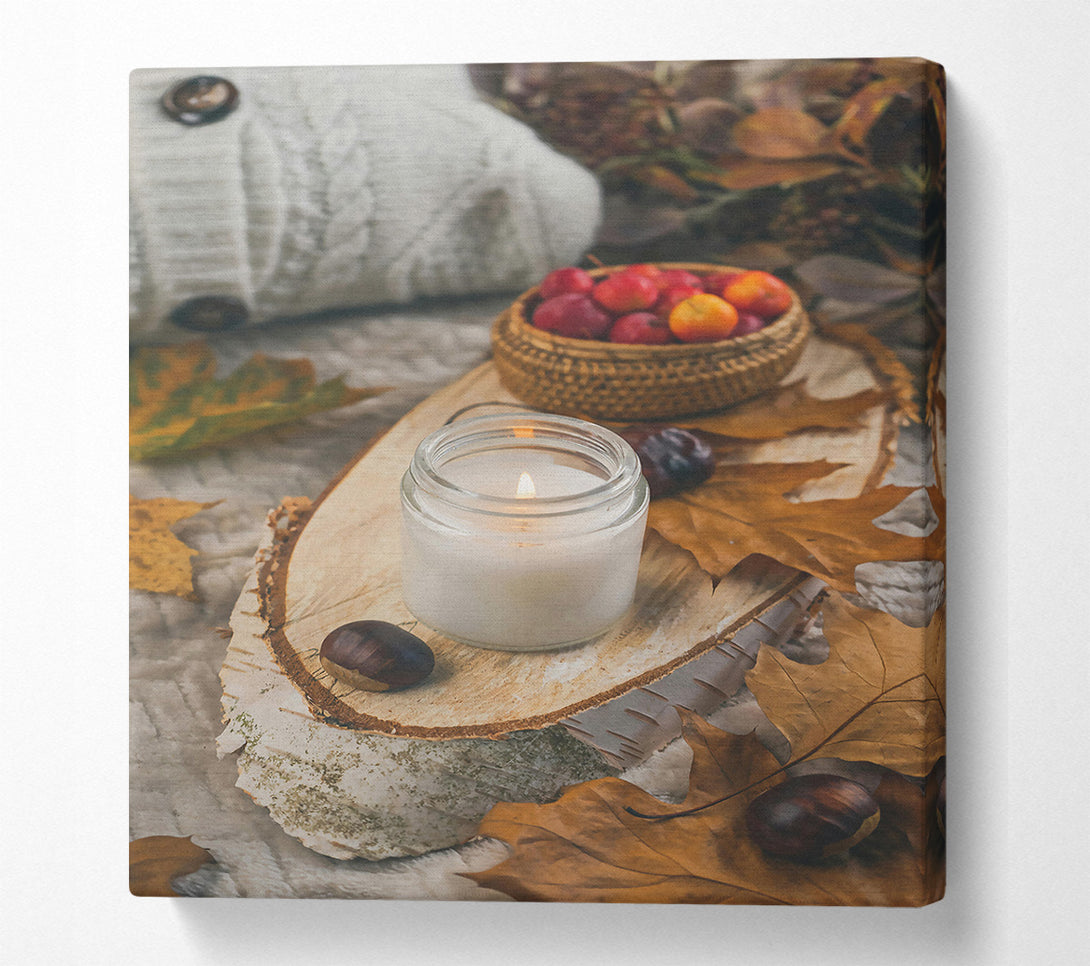  A Canvas Print of Golden Autumn Candlelight Canvas Wall Art