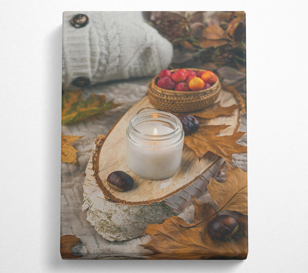  A Canvas Print of Golden Autumn Candlelight Canvas Wall Art