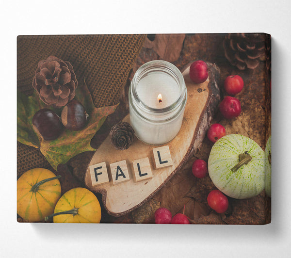  A Canvas Print of White Fall Candlelight Canvas Print