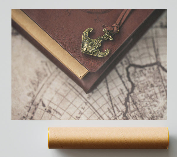 Brown Leather Anchor Giclee Print
