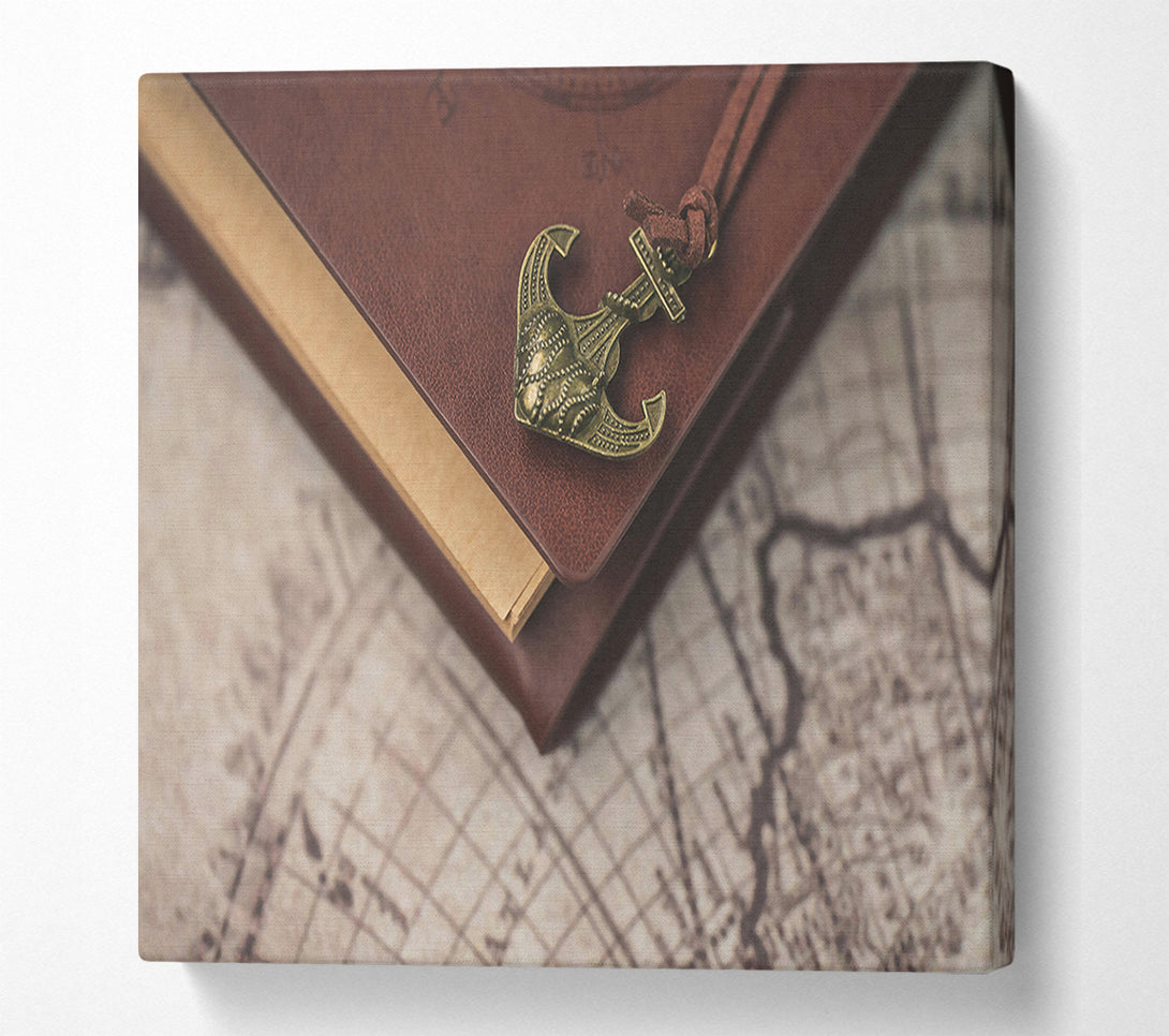  A Canvas Print of Brown Leather Anchor Canvas Art