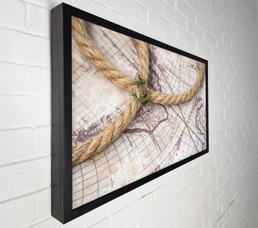  A Canvas Print of Brown Rope And Anchor Canvas Wall Art